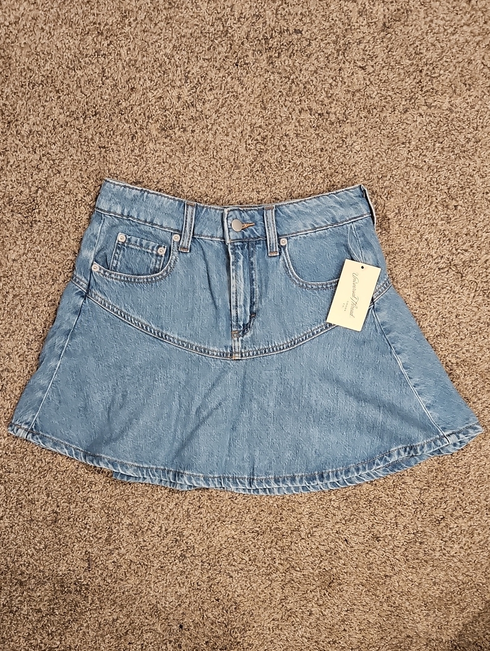Denim A-Line Mini Skirt - Size 4